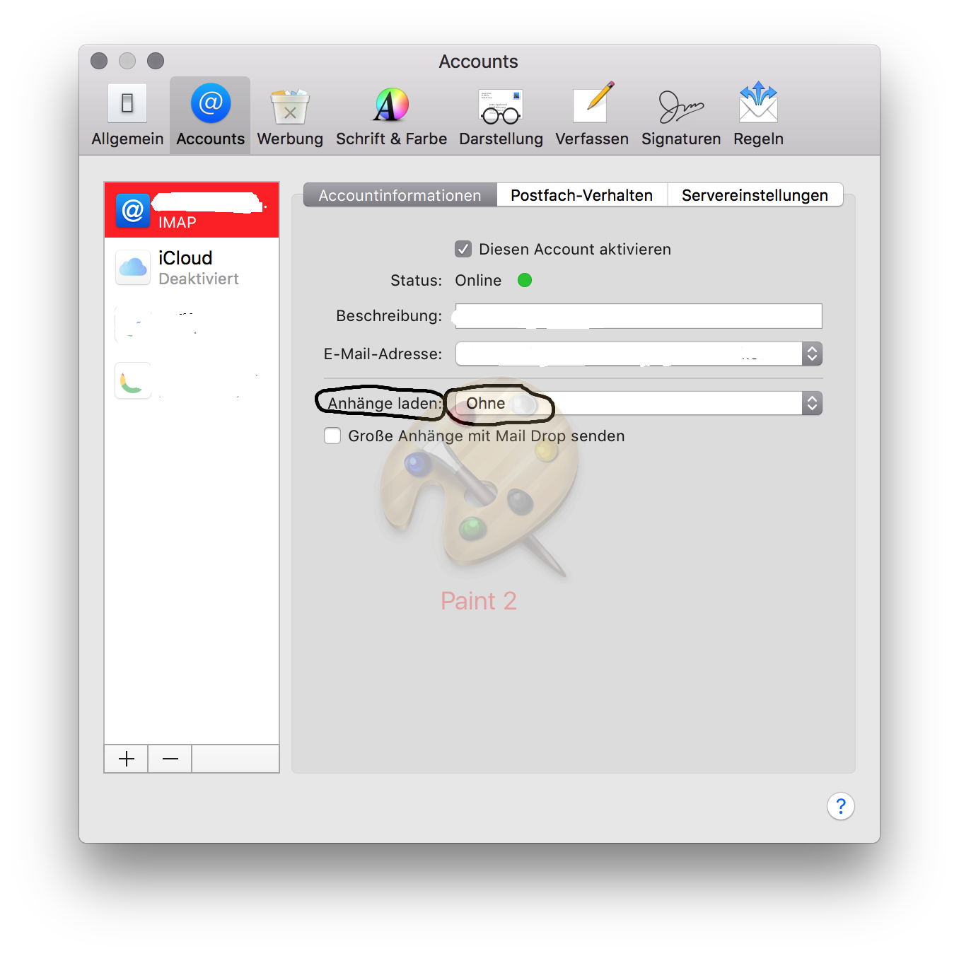 Mail.app macOS Sierra nicht alle Anhänge laden