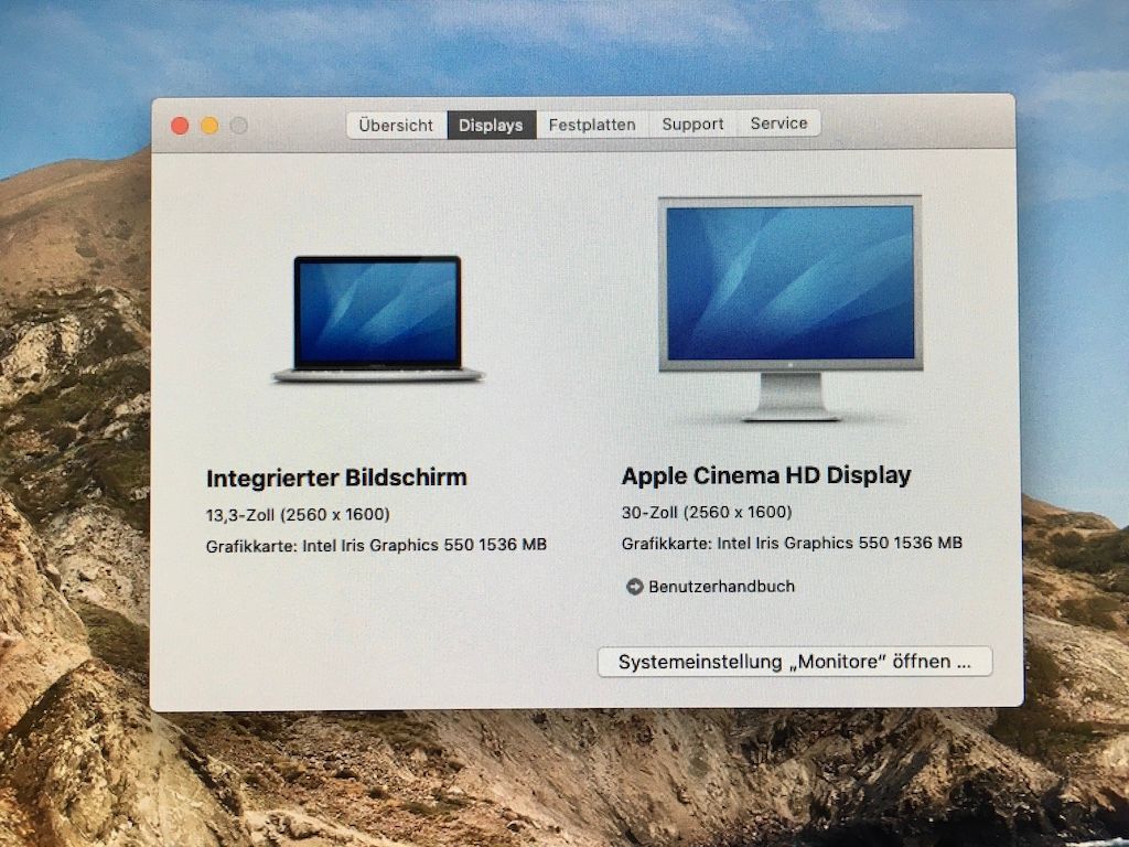 Dual Screen Setup an Macbook Pro 2016