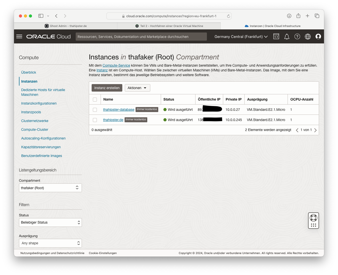 Teil 2 - Hochfahren einer Oracle Virtual Machine