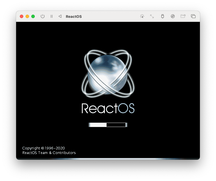 ReactOS Boot Screen under UTM