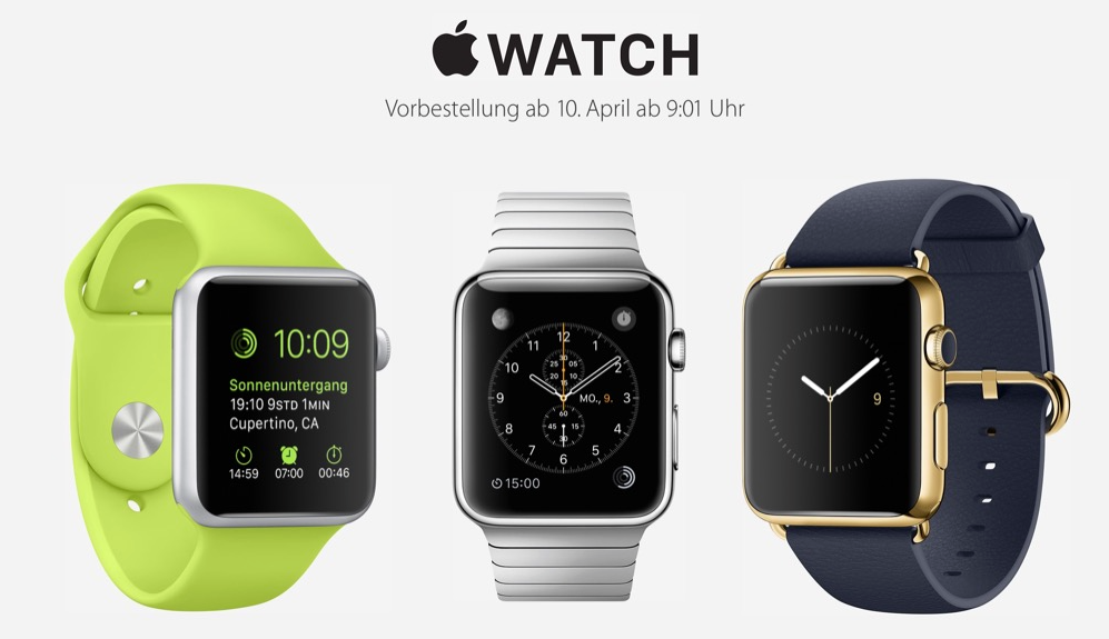 Apple Watch ab 10.04.15 vorbestellen
