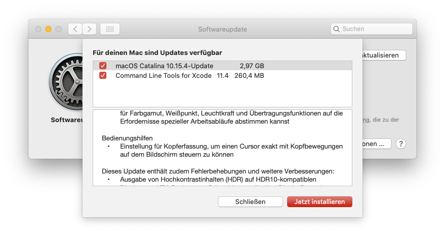 macOS 10.15.4 steht zur Installation bereit