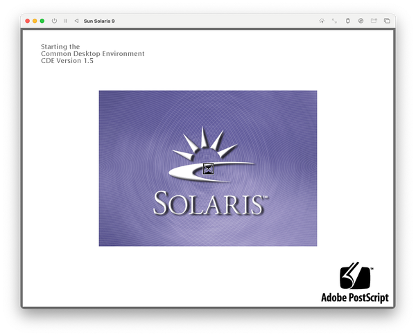 Sun Solaris 9 boot splash from CDE, using UTM